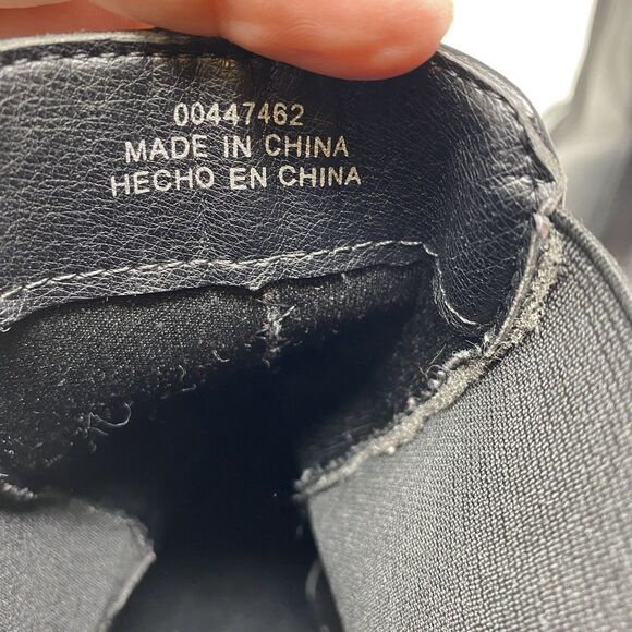 Vintage 90s Y2K Leather Chunky Square Toe Block Heel Boot Punk Goth Size 10 - Picture 10 of 12